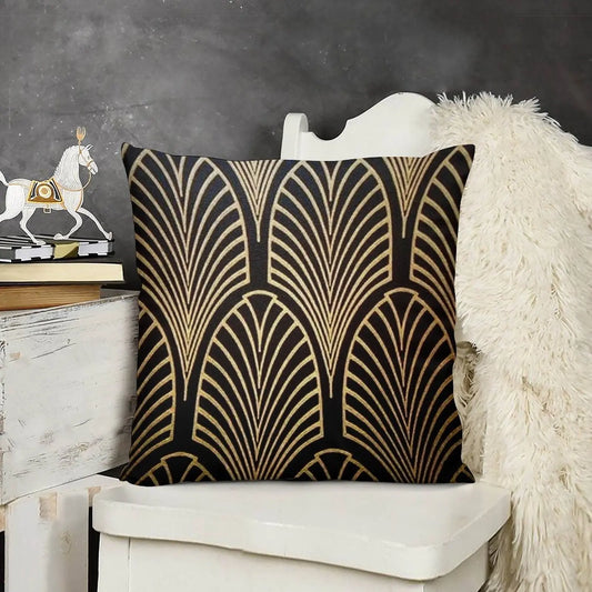 Art Deco Fan Pattern Pillow Cover